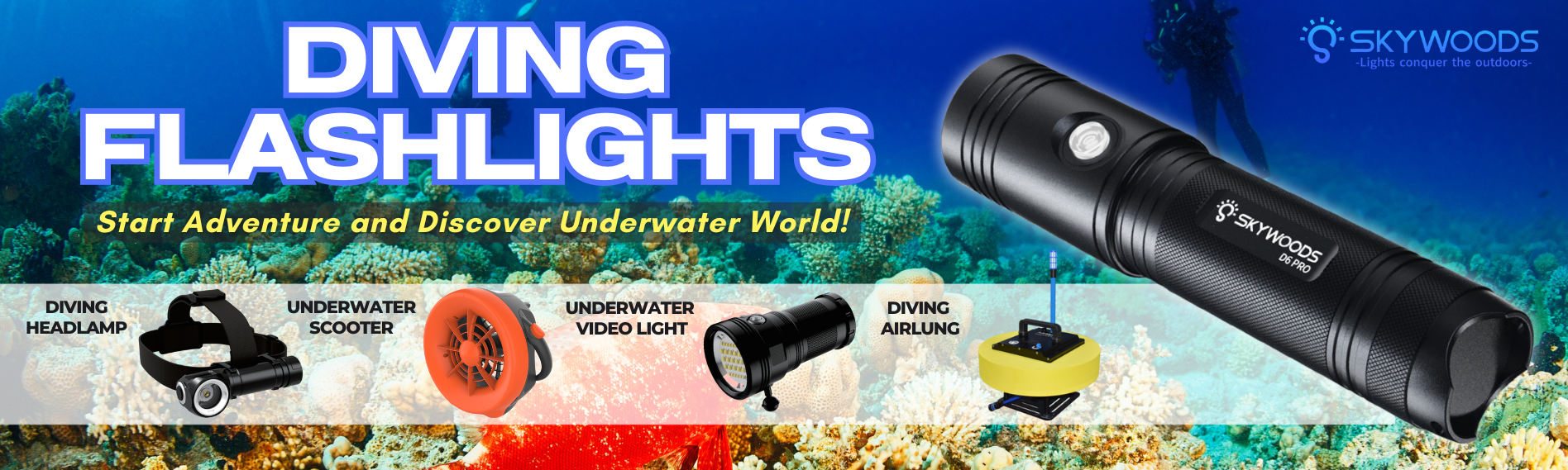 web banner for diving